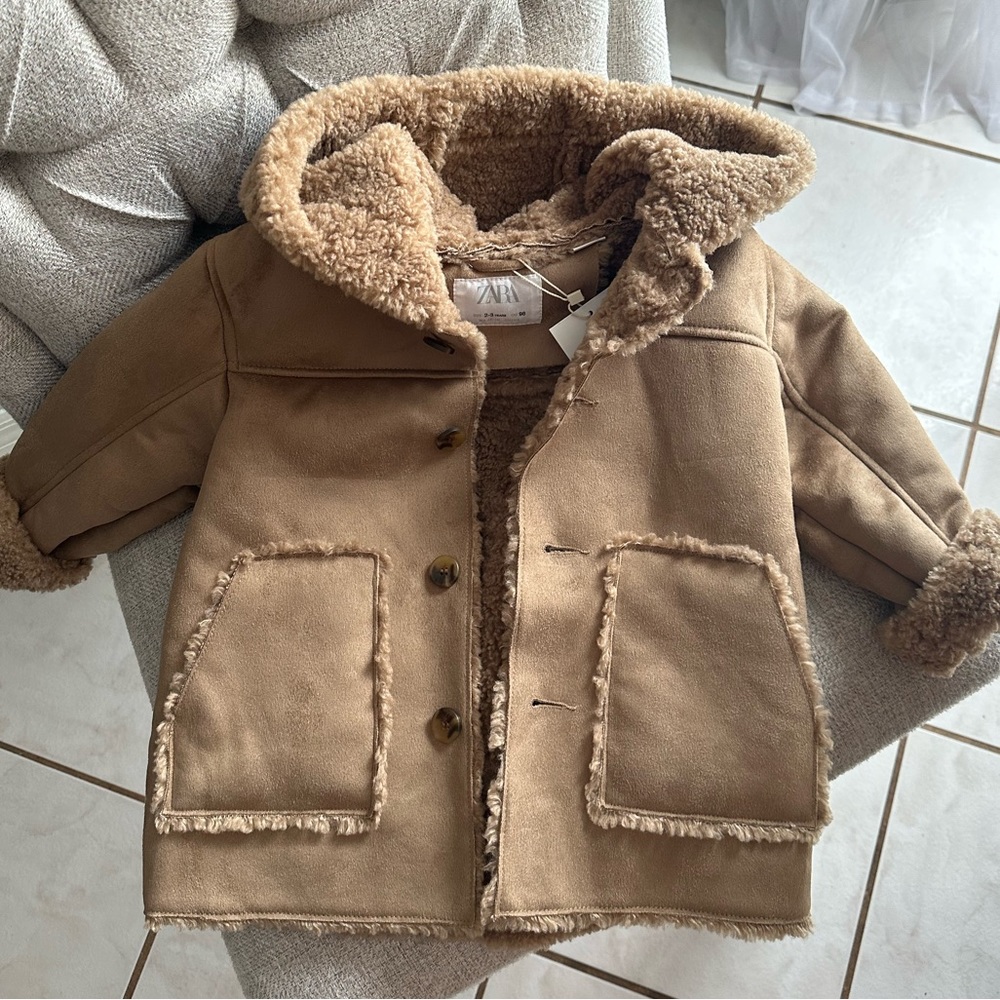 Zara baby fur coat new